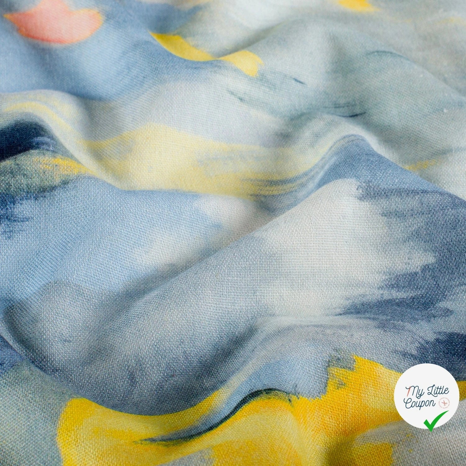 VISCOSE ET LIN ABSTRAIT BLEU CLAIR - My Little Coupon
