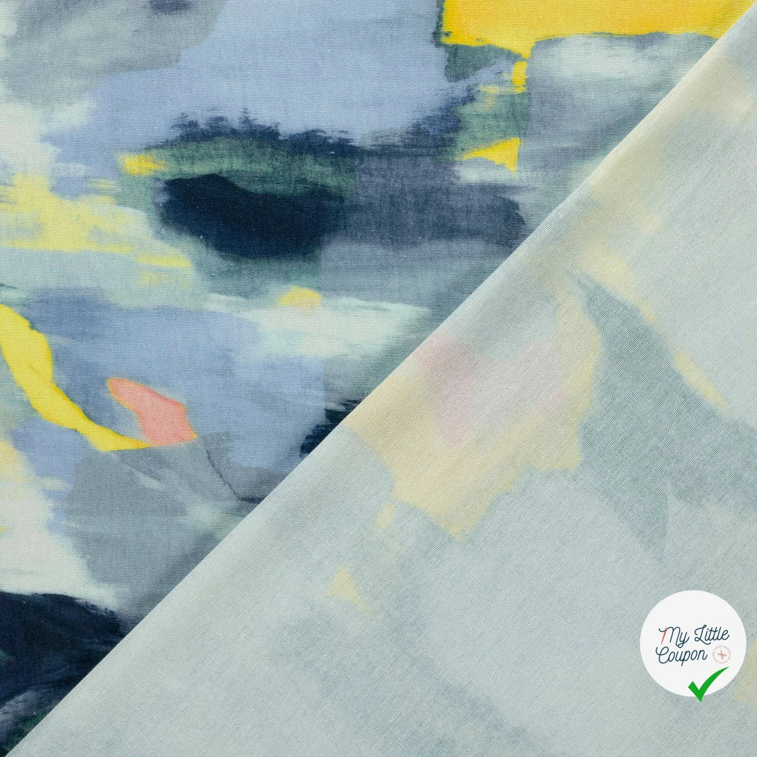 VISCOSE ET LIN ABSTRAIT BLEU CLAIR - My Little Coupon