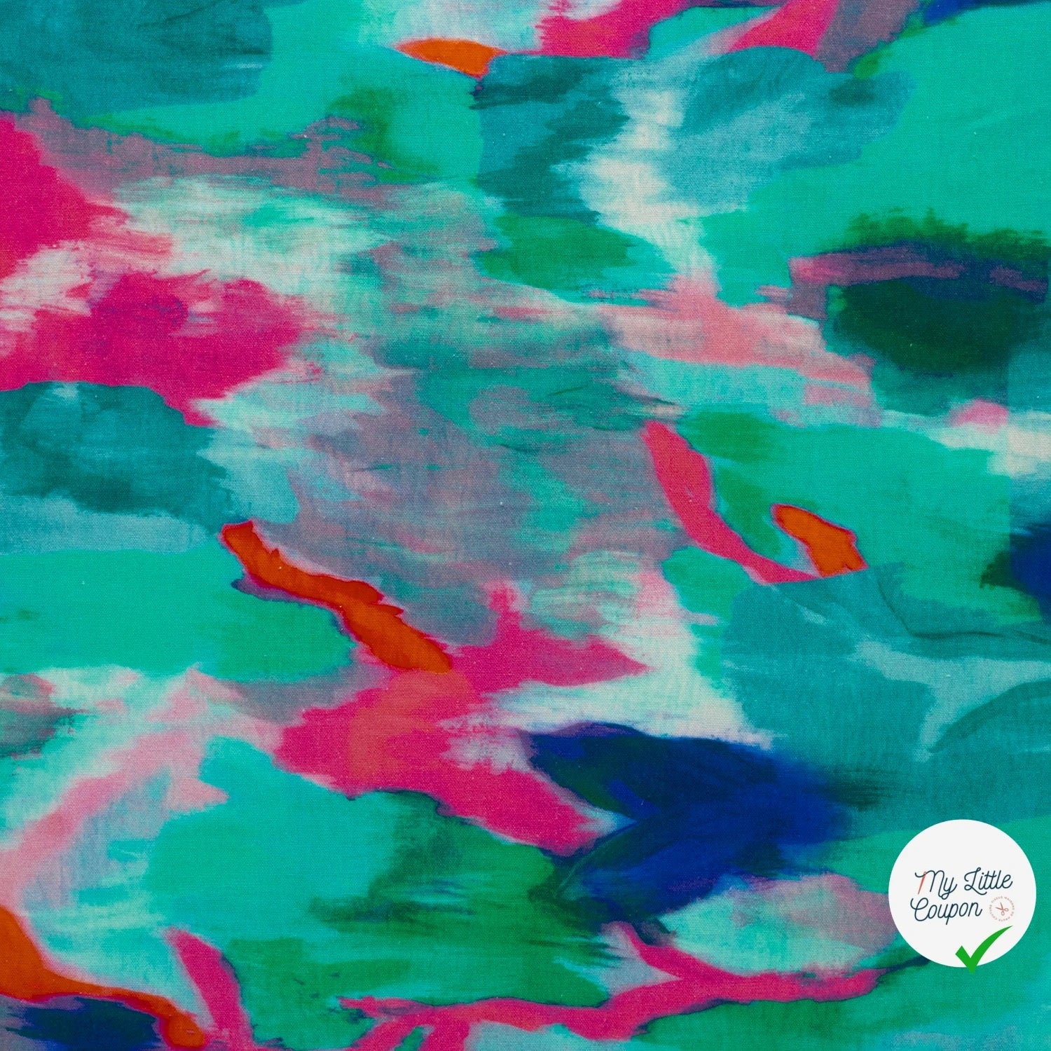 VISCOSE ET LIN ABSTRAIT MENTHE FONCÉE - My Little Coupon