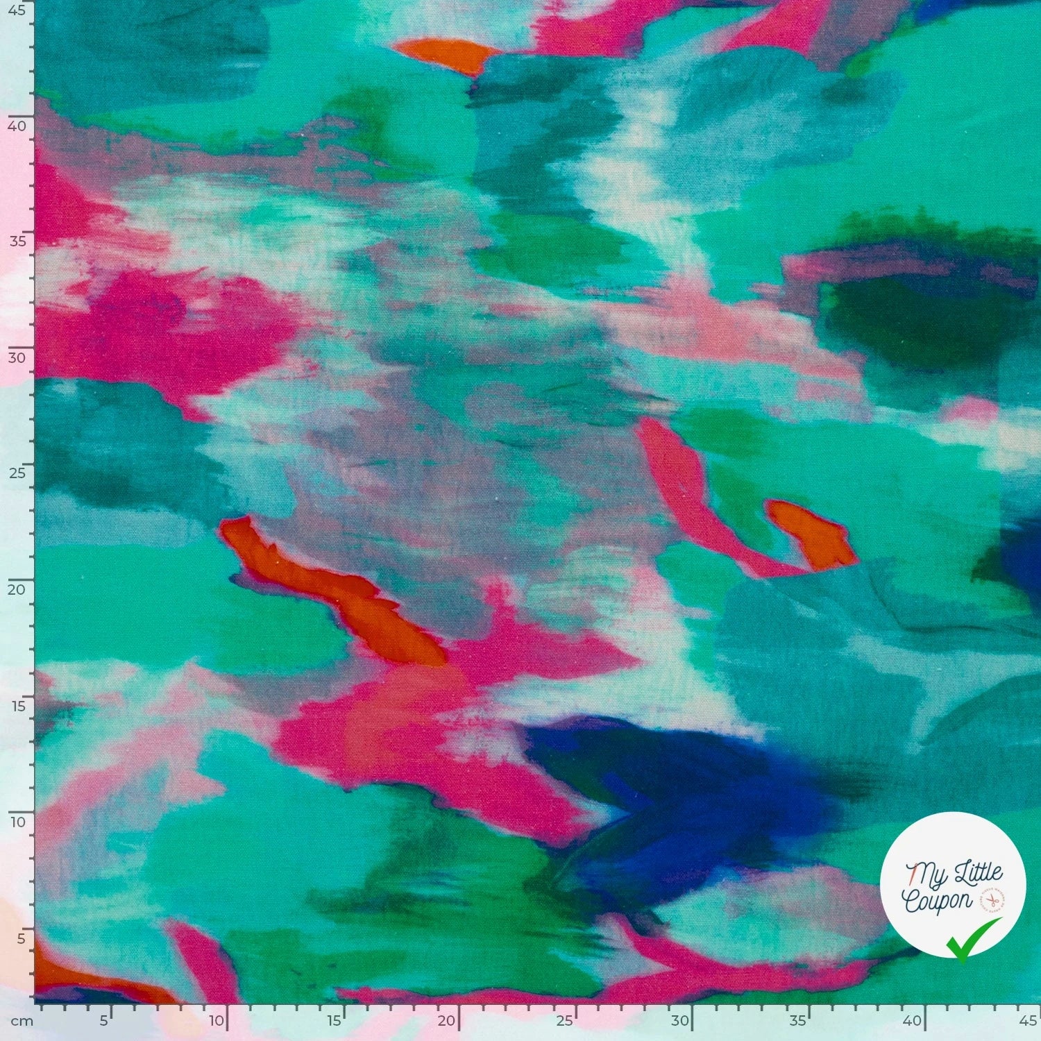 VISCOSE ET LIN ABSTRAIT MENTHE FONCÉE - My Little Coupon