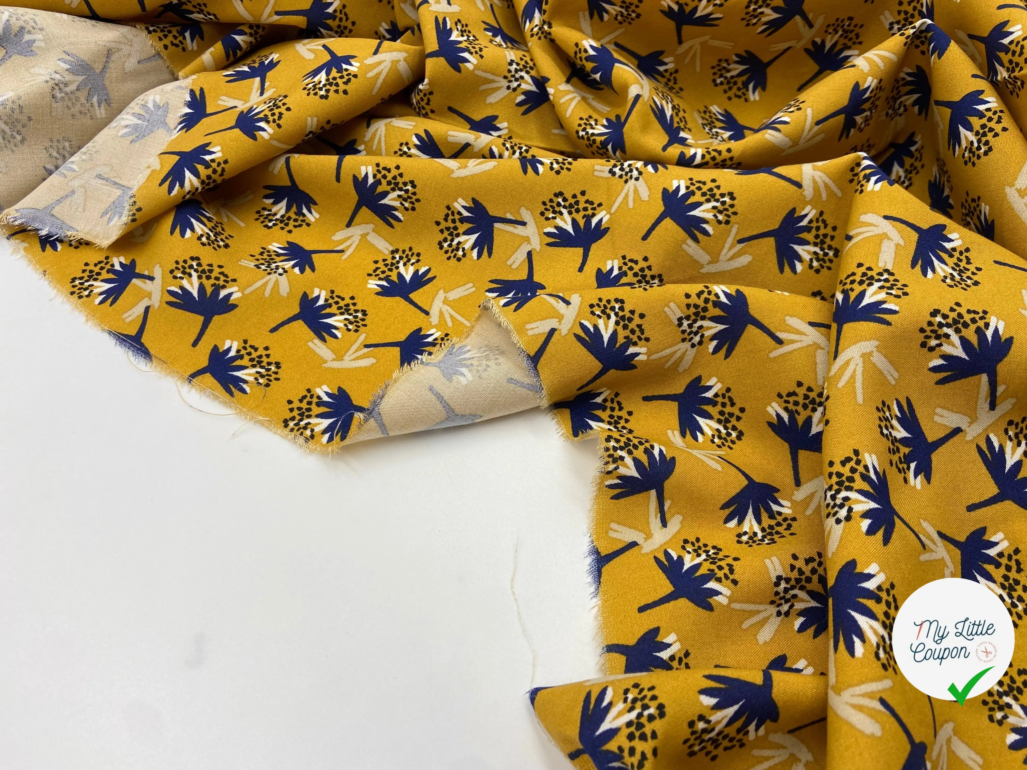 VISCOSE ÉTÉ EN PROVENCE FOND OCRE - My Little Coupon - tissu - coudre