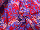 VISCOSE FIL ARGENTÉ FOND VIOLET MOTIFS ROUGE - My Little Coupon