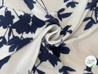 VISCOSE FINE FOND BLANC MOTIF BLEU NAVY - My Little Coupon