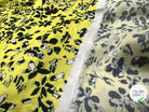 VISCOSE FINEMENT SERGÉE FLORALIE JAUNE ET NOIR - My Little Coupon - tissu - coudre
