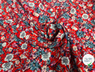 VISCOSE FLEURS ROUGE & BLEU - My Little Coupon