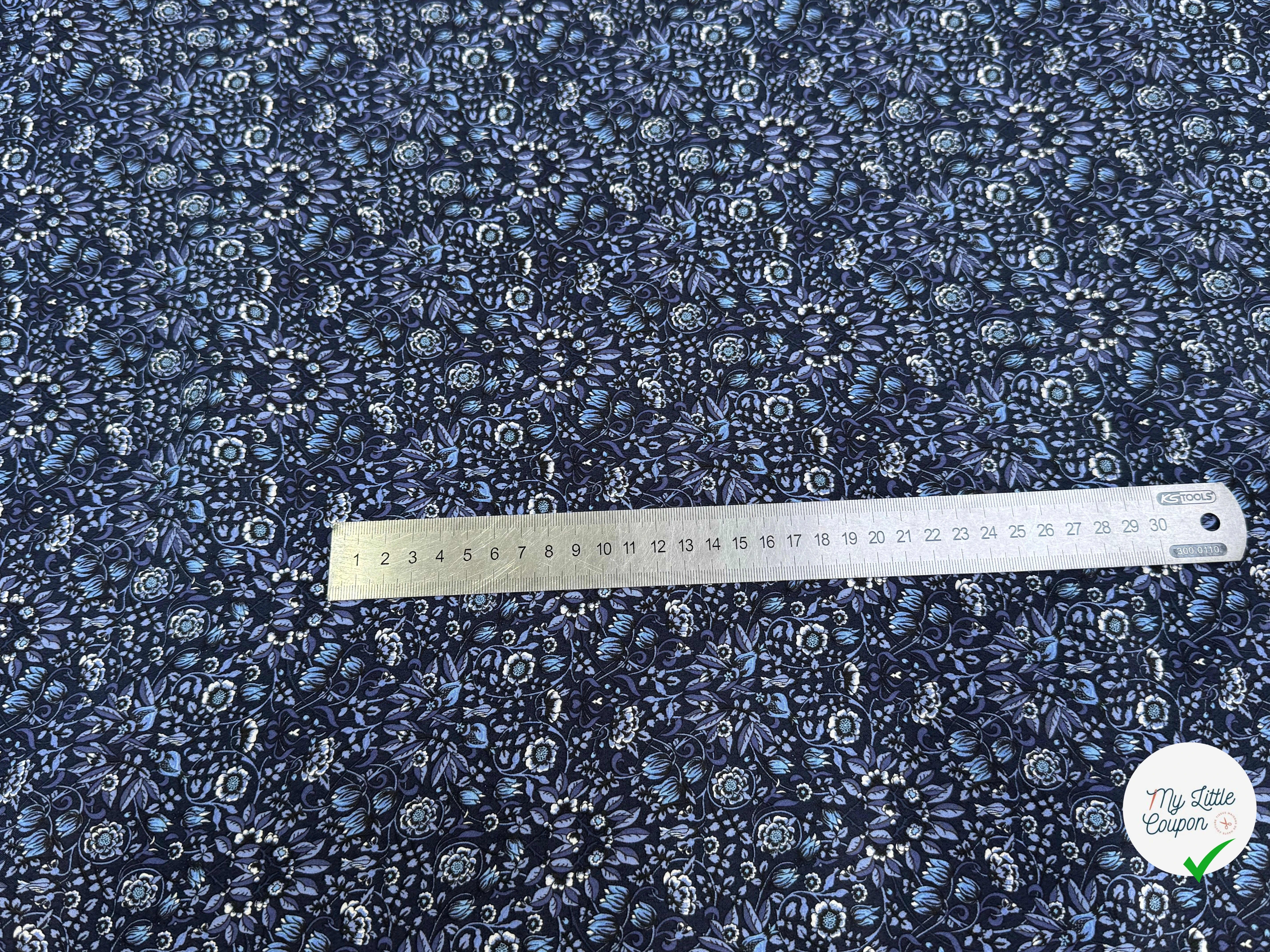 VISCOSE FLUIDE FLORAUX BLEU PREMIUM - My Little Coupon