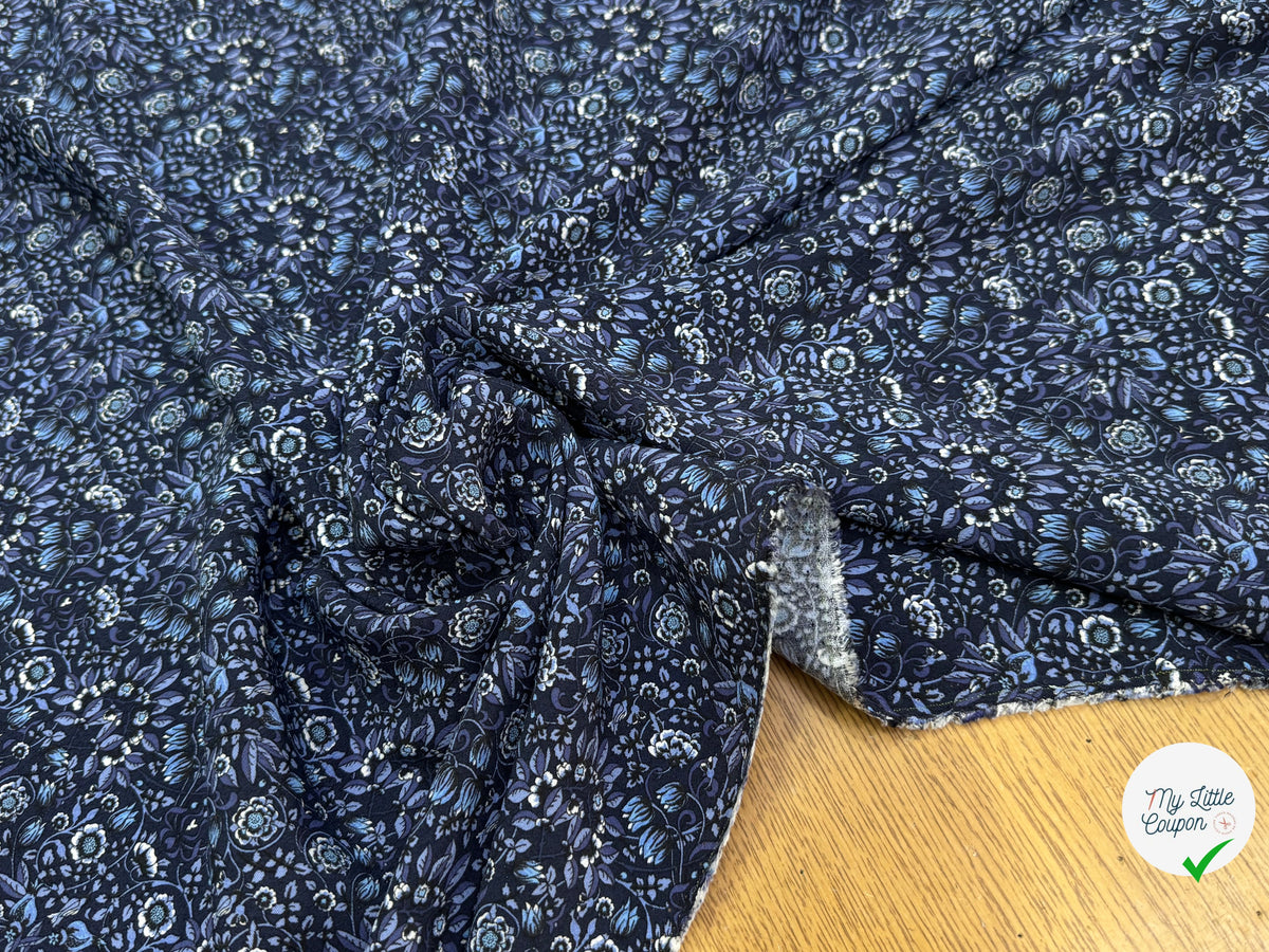 VISCOSE FLUIDE FLORAUX BLEU PREMIUM - My Little Coupon