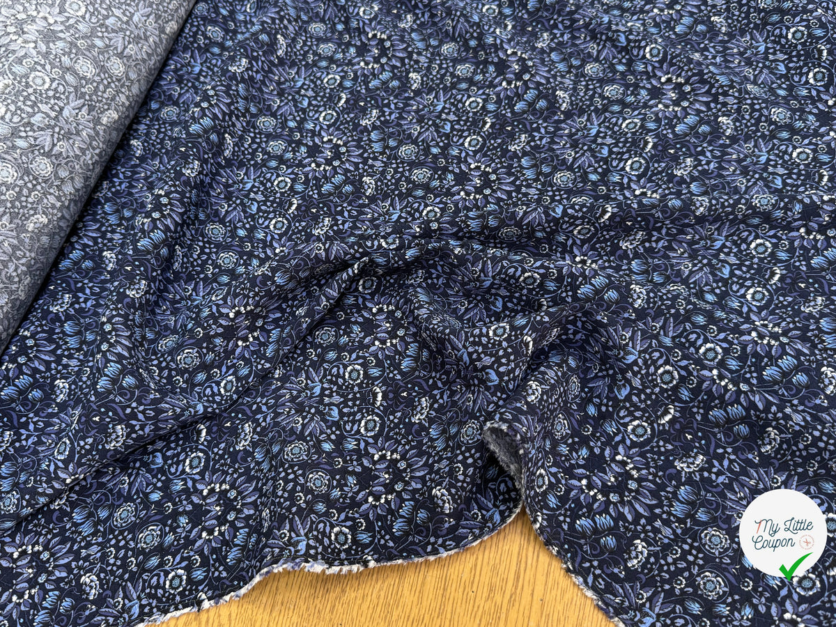 VISCOSE FLUIDE FLORAUX BLEU PREMIUM - My Little Coupon