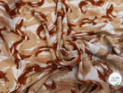 VISCOSE FLUIDE FOND BEIGE IMPRIMÉE TOURBILLON BEIGE ET CHOCO - My Little Coupon