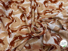 VISCOSE FLUIDE FOND BEIGE IMPRIMÉE TOURBILLON BEIGE ET CHOCO - My Little Coupon