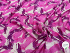 VISCOSE FLUIDE FOND BEIGE IMPRIMÉE TOURBILLON ROSE VIOLET - My Little Coupon