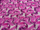 VISCOSE FLUIDE FOND BEIGE IMPRIMÉE TOURBILLON ROSE VIOLET - My Little Coupon