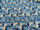 VISCOSE FLUIDE FOND BLANC IMPRIMÉE TOURBILLON BLEU ET CIEL - My Little Coupon