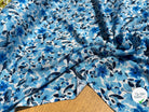 VISCOSE FLUIDE FOND BLANC MOTIFS FLORAUX BLEU - My Little Coupon