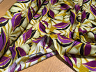 VISCOSE FLUIDE MOTIFS FEUILLAGES VIOLET NOIR - My Little Coupon