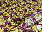 VISCOSE FLUIDE MOTIFS FEUILLAGES VIOLET NOIR - My Little Coupon