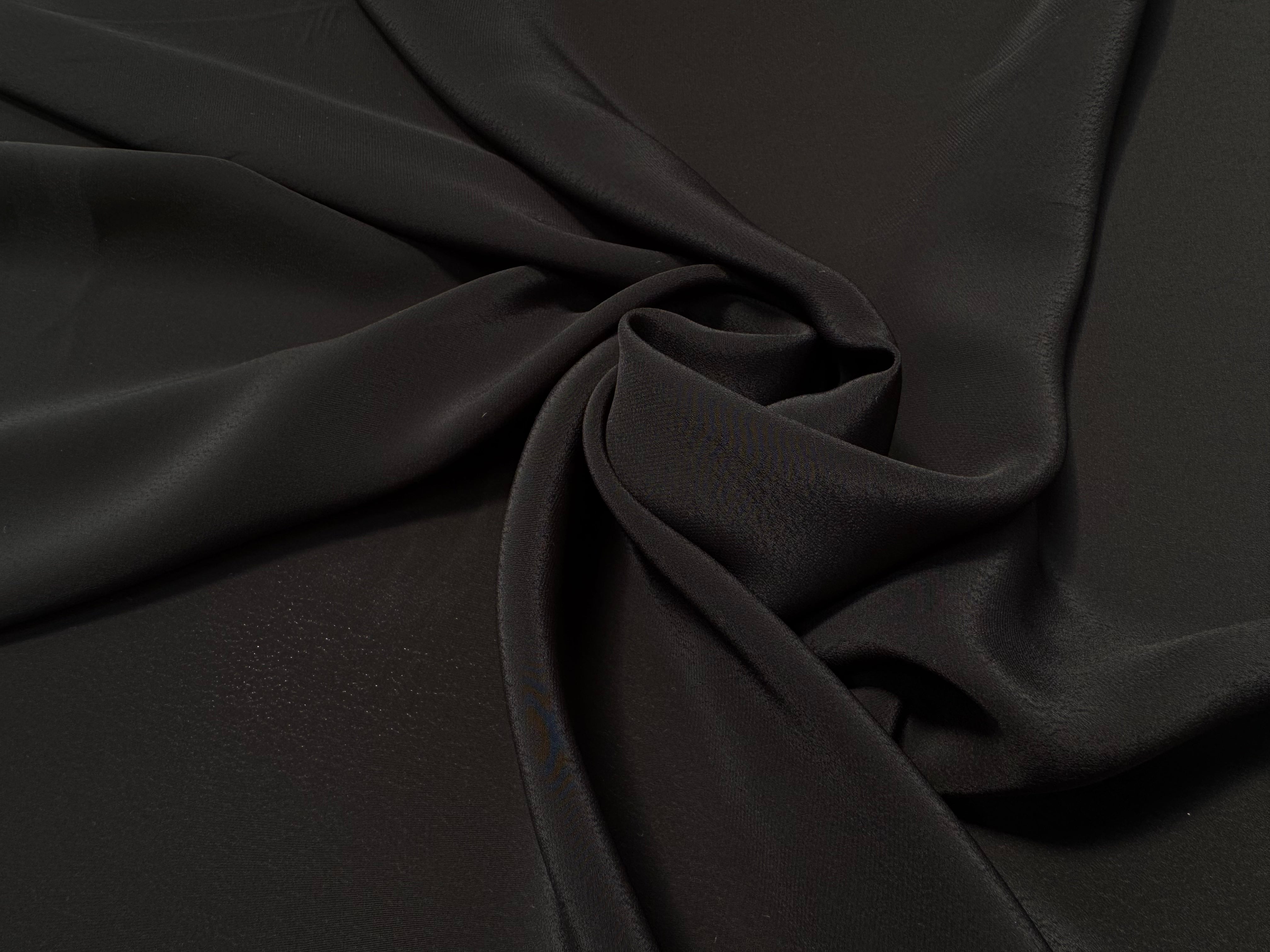 VISCOSE FLUIDE NOIRE UNIE EFFET SATINÉ - My Little Coupon