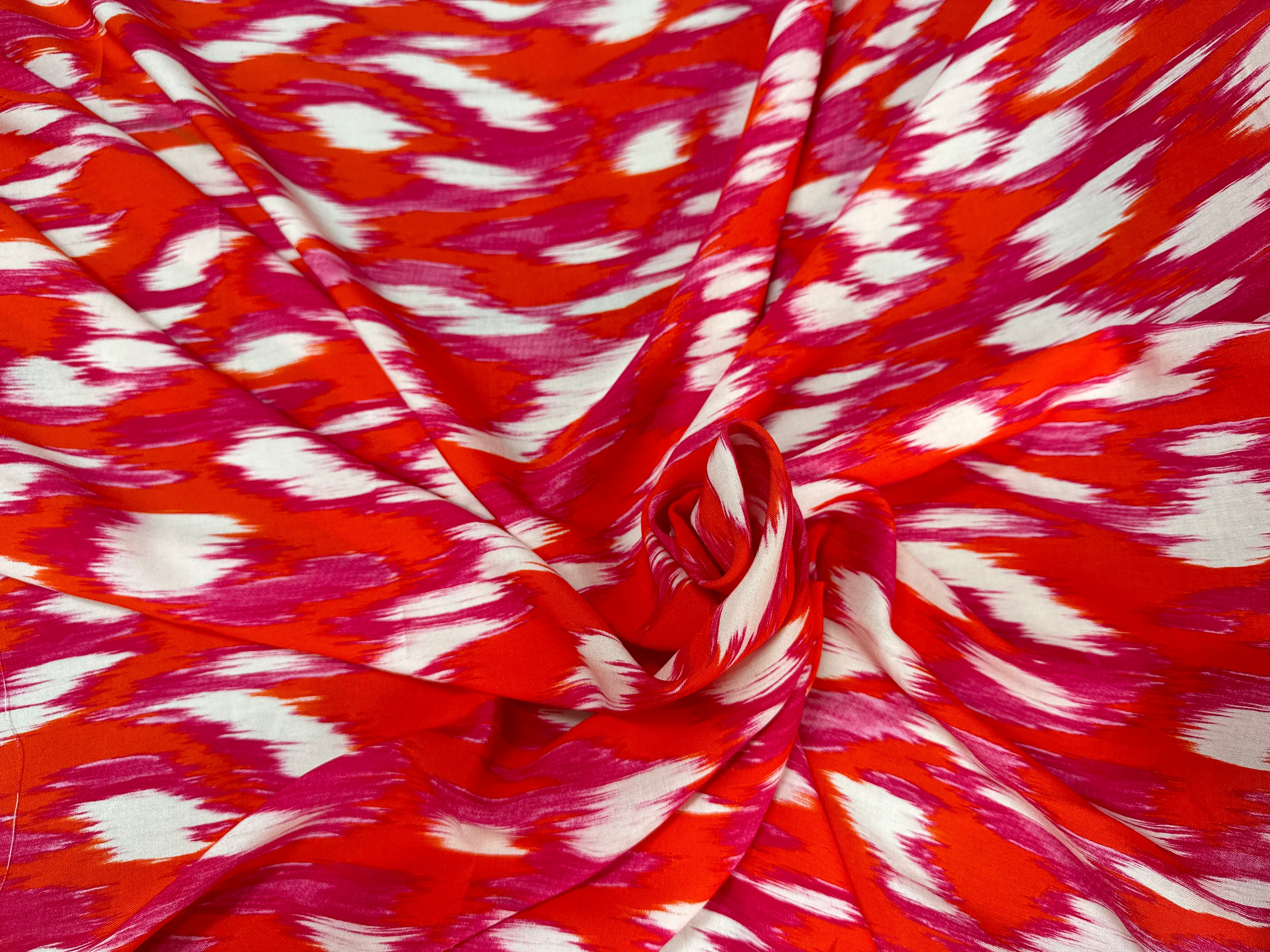 VISCOSE FLUIDE  ORANGE TACHES BLANCHES - My Little Coupon