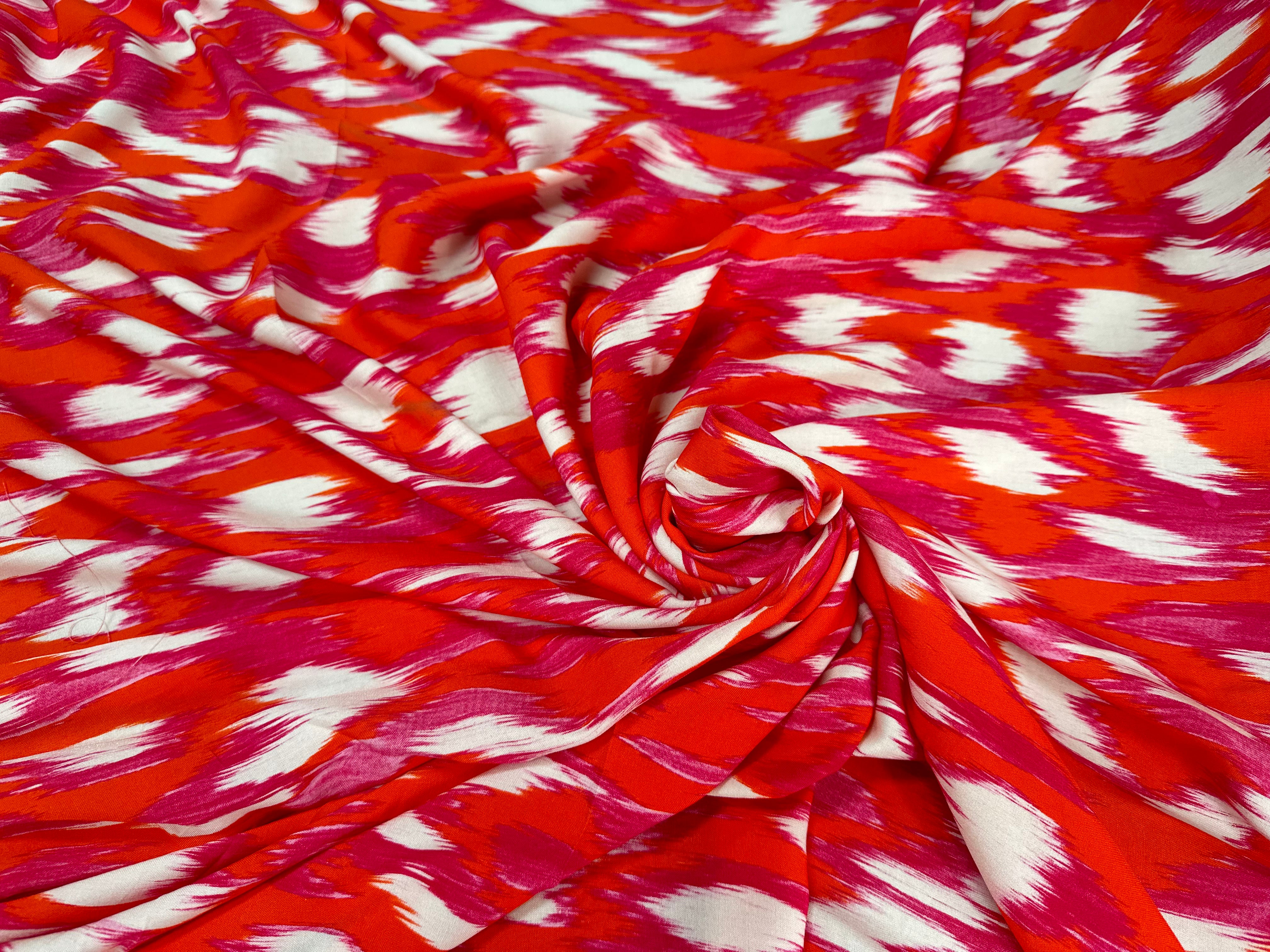 VISCOSE FLUIDE  ORANGE TACHES BLANCHES - My Little Coupon