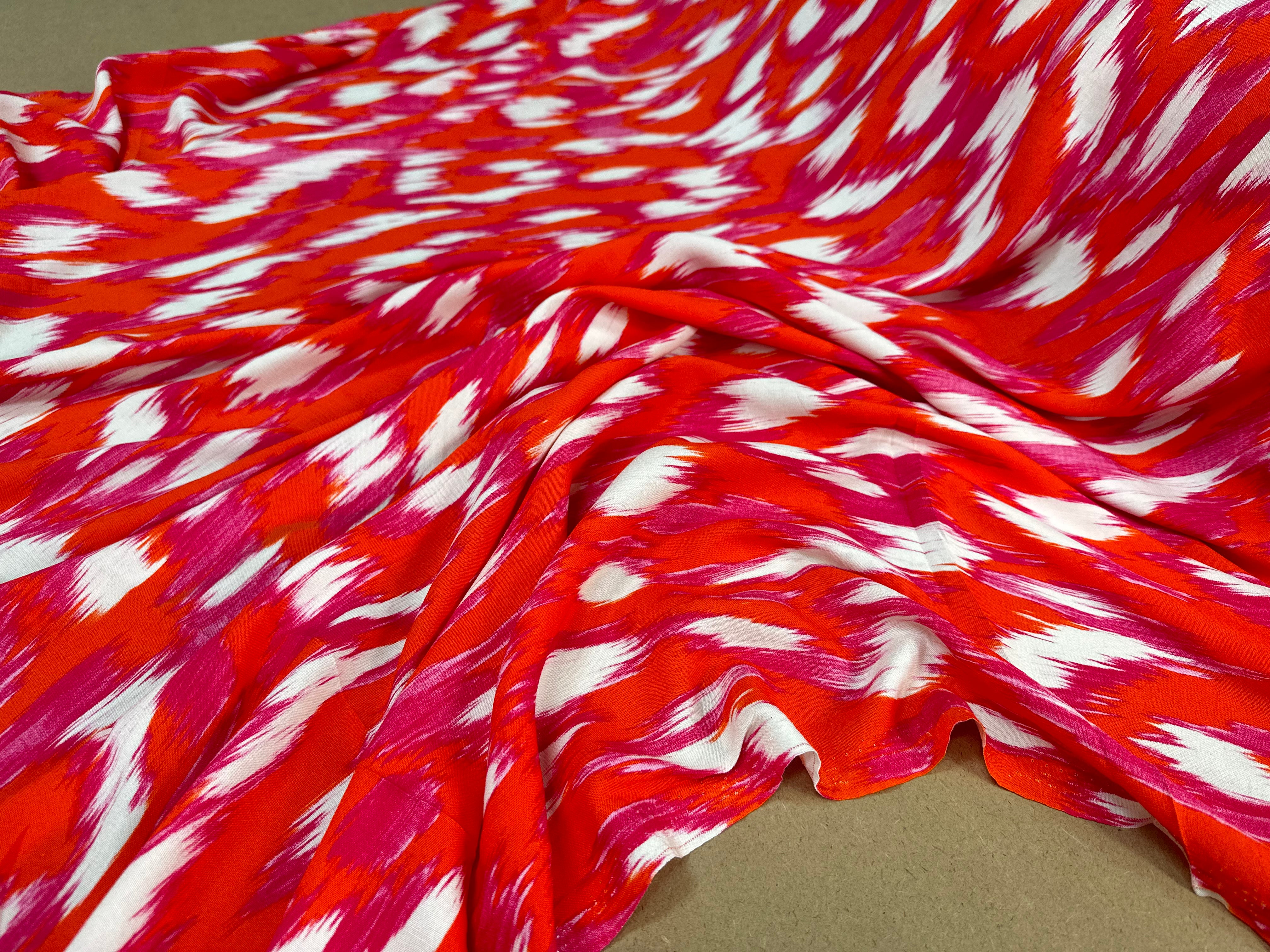 VISCOSE FLUIDE  ORANGE TACHES BLANCHES - My Little Coupon