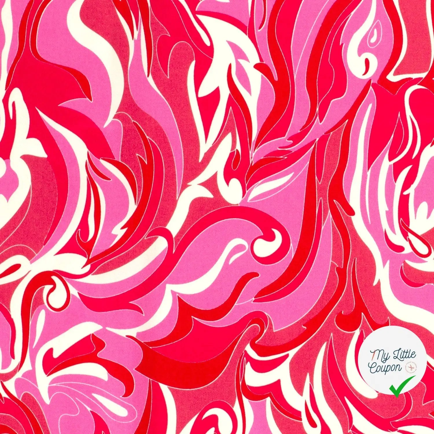VISCOSE FLUIDE ORANGE & ROSE FEUILLAGES - My Little Coupon