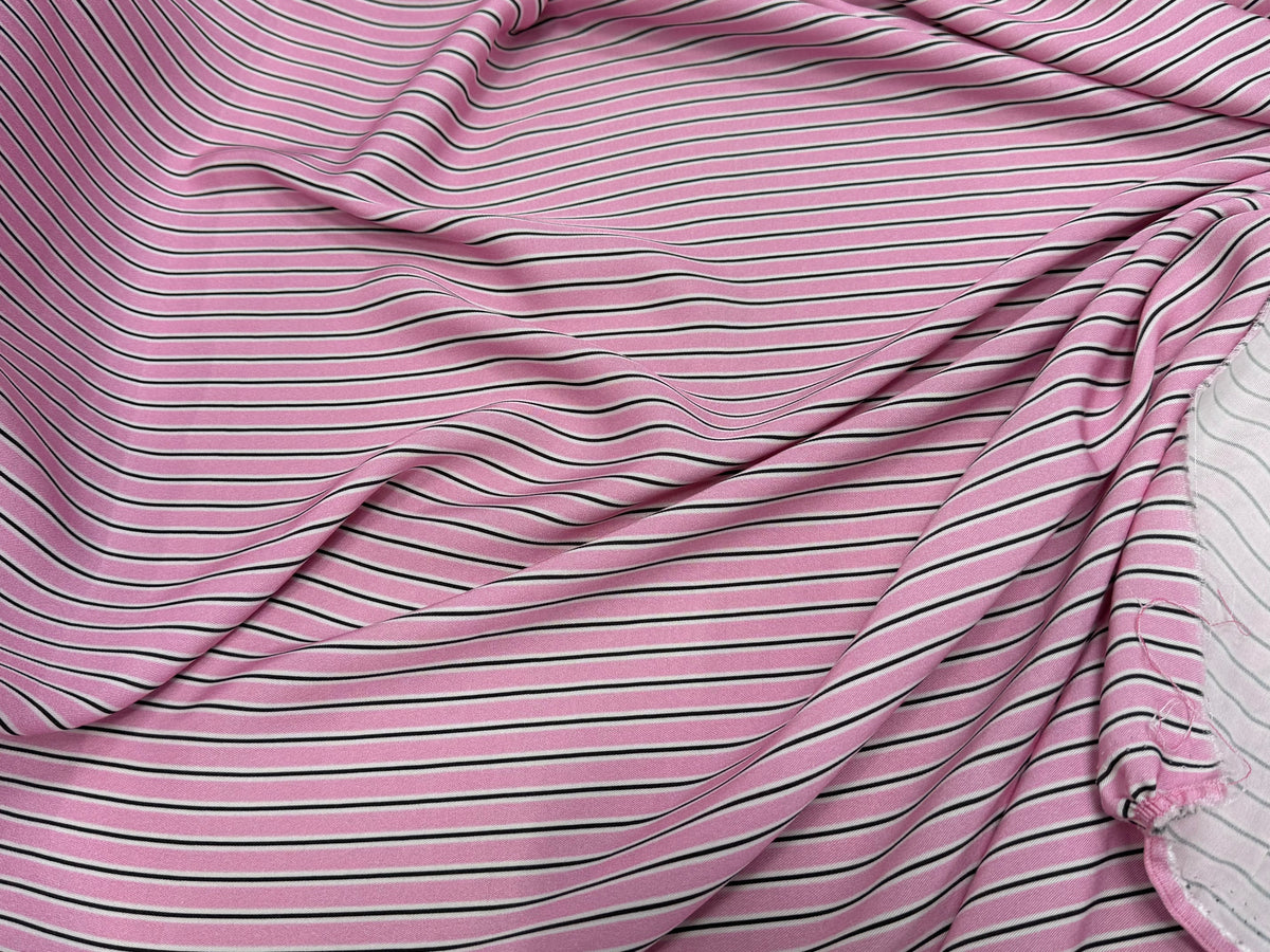 VISCOSE FLUIDE RAYON TWILL PRINTED ROSE PALE - My Little Coupon