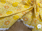 VISCOSE FOND JAUNE MOTIF FLEURS - My Little Coupon