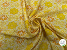VISCOSE FOND JAUNE MOTIF FLEURS - My Little Coupon