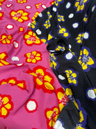 VISCOSE FOND ROSE FLEURS JAUNE - My Little Coupon