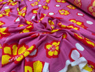 VISCOSE FOND ROSE FLEURS JAUNE - My Little Coupon