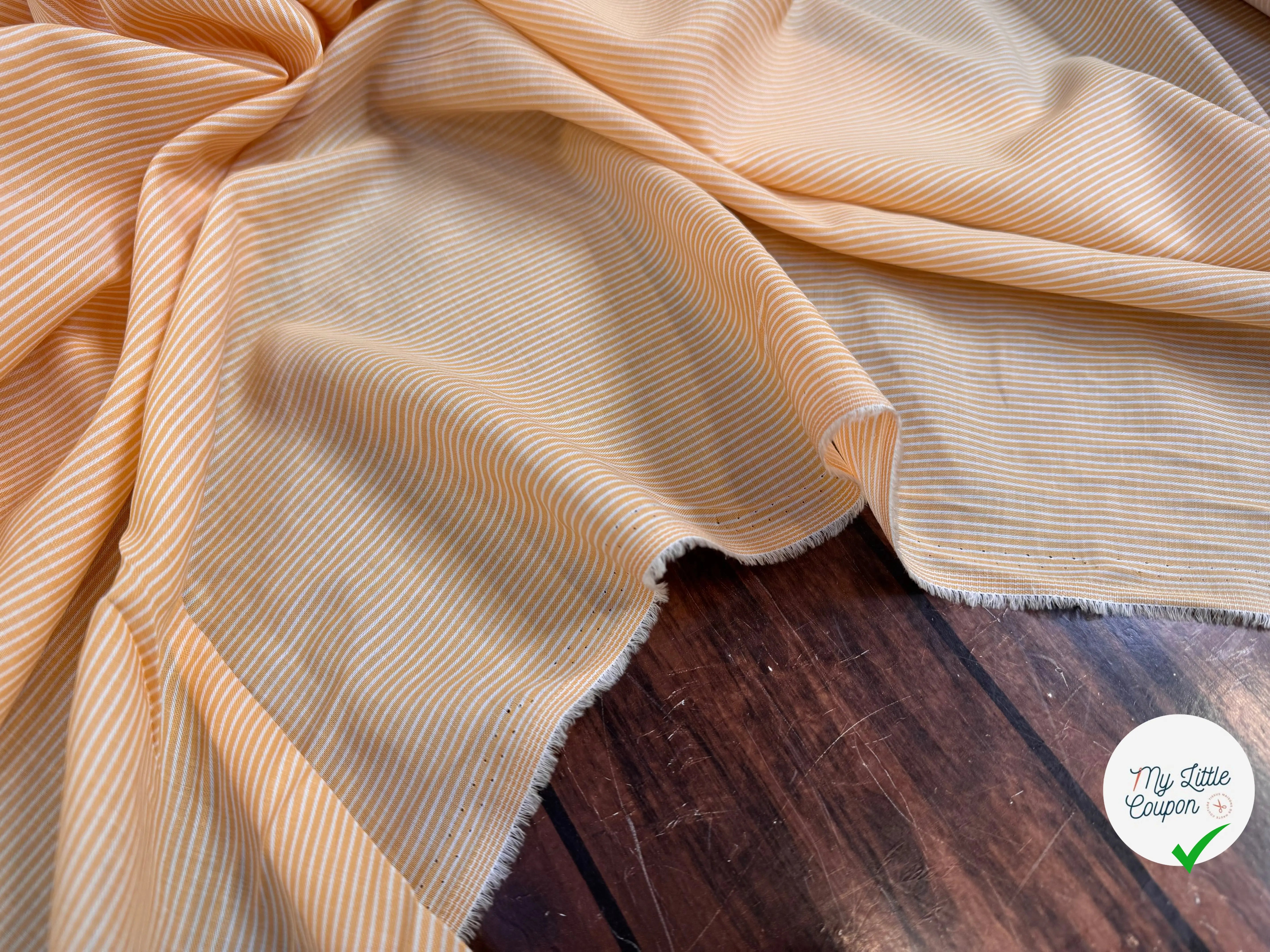 VISCOSE FROIDE RAYURES FOND ORANGE - My Little Coupon