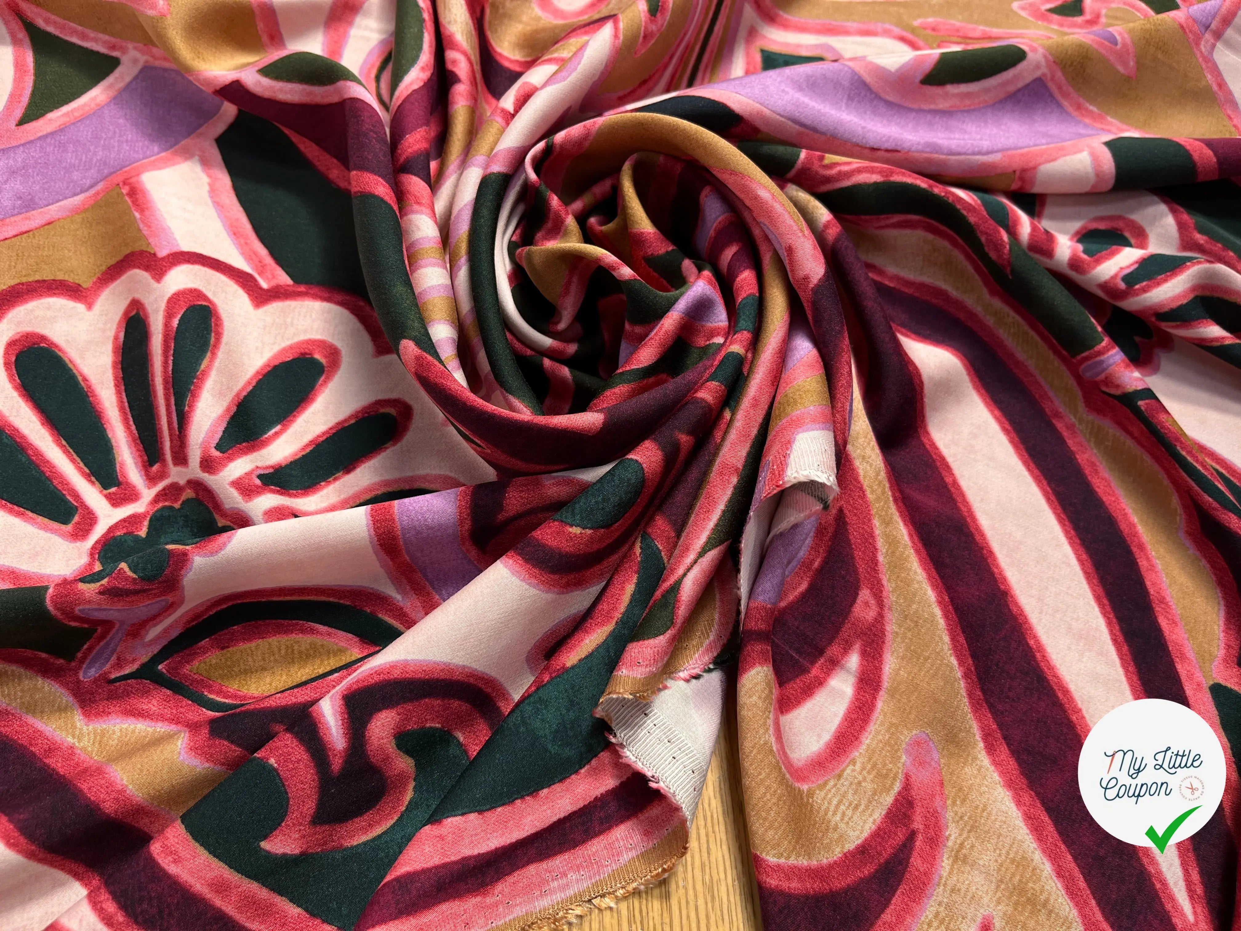 VISCOSE GRAND MOTIF ABSTRAIT LÉGÈREMENT SATINÉ - My Little Coupon