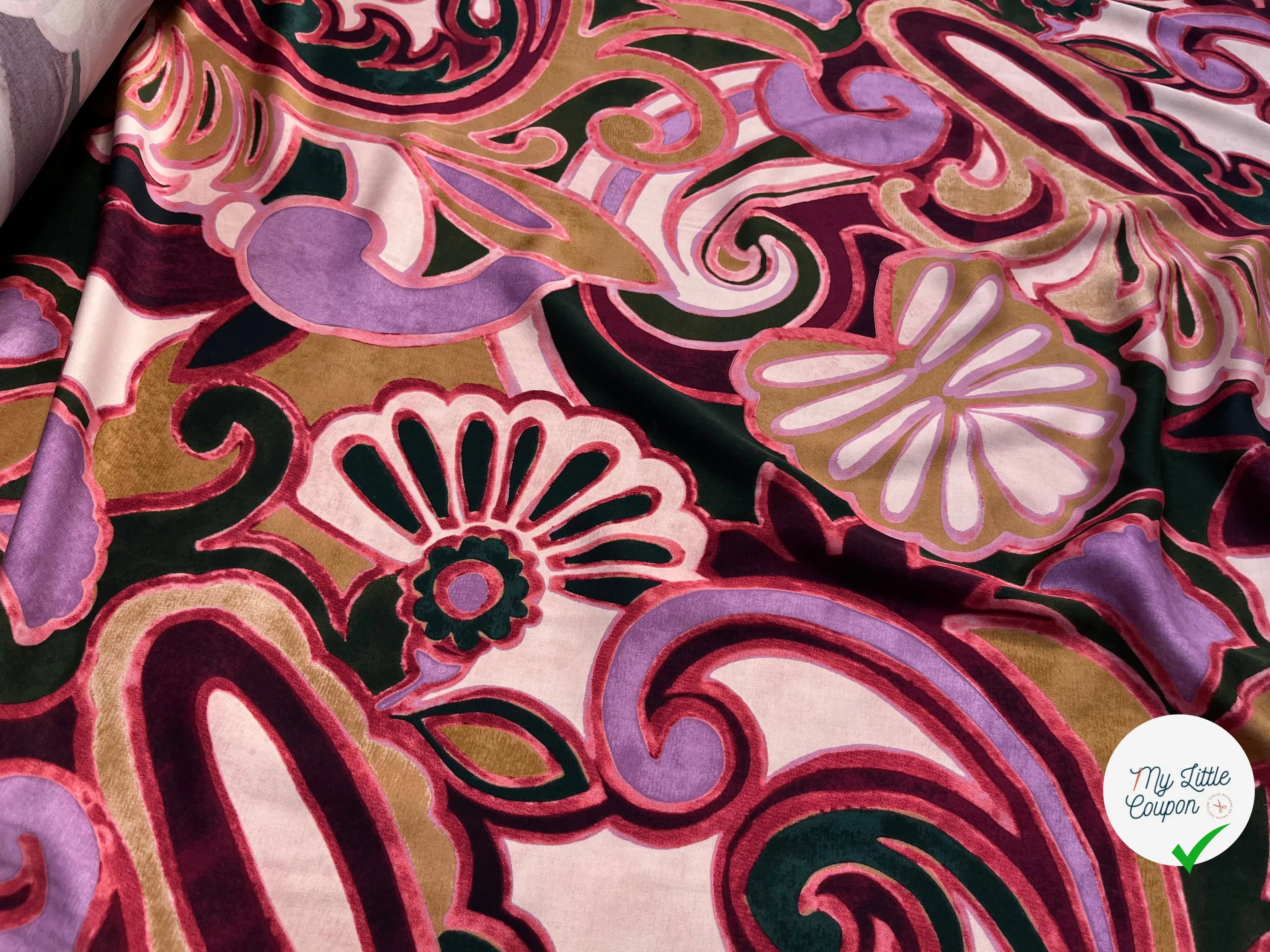 VISCOSE GRAND MOTIF ABSTRAIT LÉGÈREMENT SATINÉ - My Little Coupon