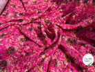 VISCOSE IMPRIMÉ FOND ROSE MOTIFS BOUQUET DE FLEURS - My Little Coupon