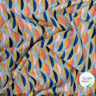 VISCOSE IMPRIMÉE FEUILLES MULTICOLORE FOND BLEU - My Little Coupon - tissu - coudre