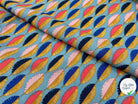 VISCOSE IMPRIMÉE FEUILLES MULTICOLORE FOND BLEU - My Little Coupon - tissu - coudre