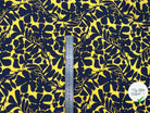 VISCOSE IMPRIMÉE FLEURS NOIRES FOND OCRE MSO