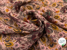 VISCOSE IMPRIMÉE FLORALIE DE VIEUX ROSE - My Little Coupon - tissu - coudre