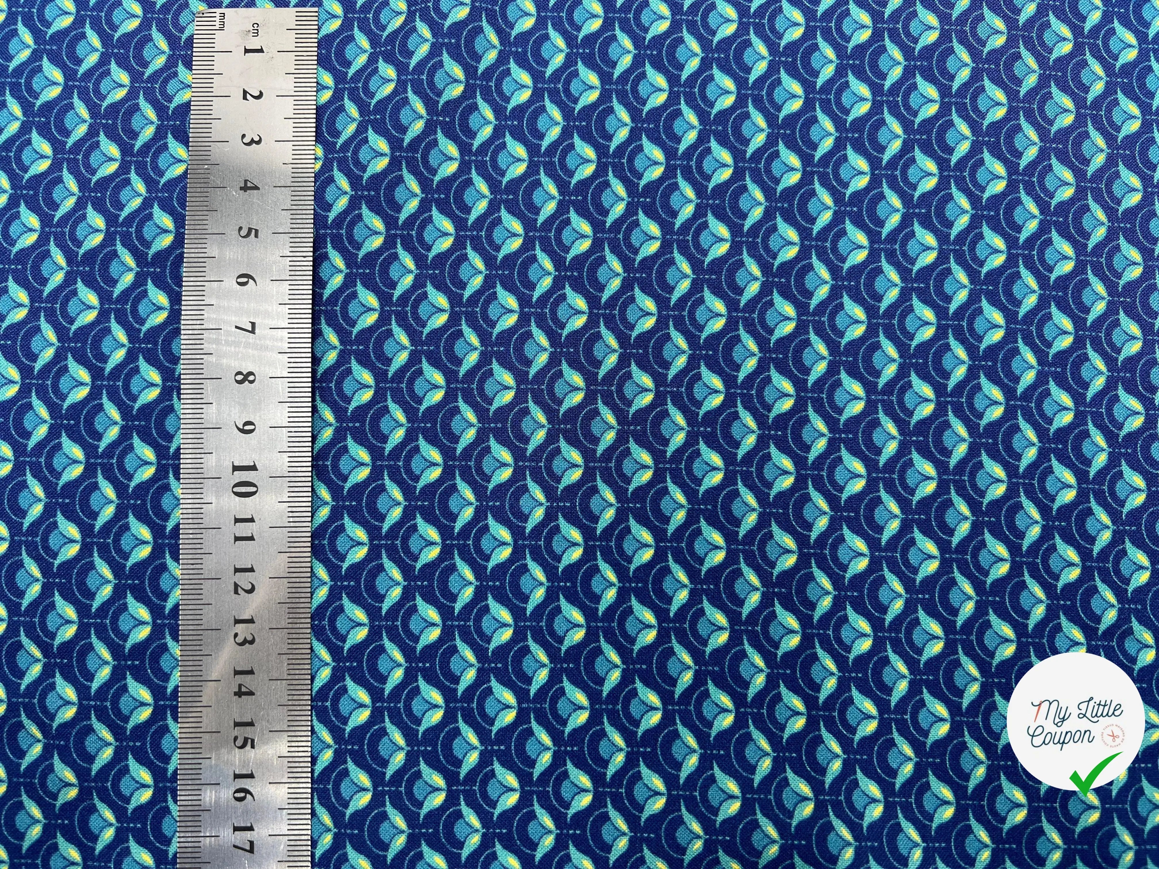 VISCOSE IMPRIMÉE JASMIN D'UNE NUIT MARINE - My Little Coupon - tissu - coudre