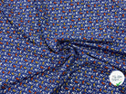 VISCOSE IMPRIMÉE LITTLE FLOWER FOND MARINE - My Little Coupon - tissu - coudre