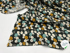 VISCOSE IMPRIMÉE PARTERRE DE FLEURS FOND NOIR - My Little Coupon - tissu - coudre