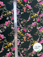 VISCOSE IMPRIMÉE VERTE FLORALE PRINTEMPS - My Little Coupon