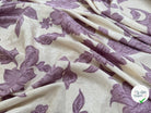 VISCOSE JACQUARD MOTIF FLEURS VIOLET ECOVERO - My Little Coupon