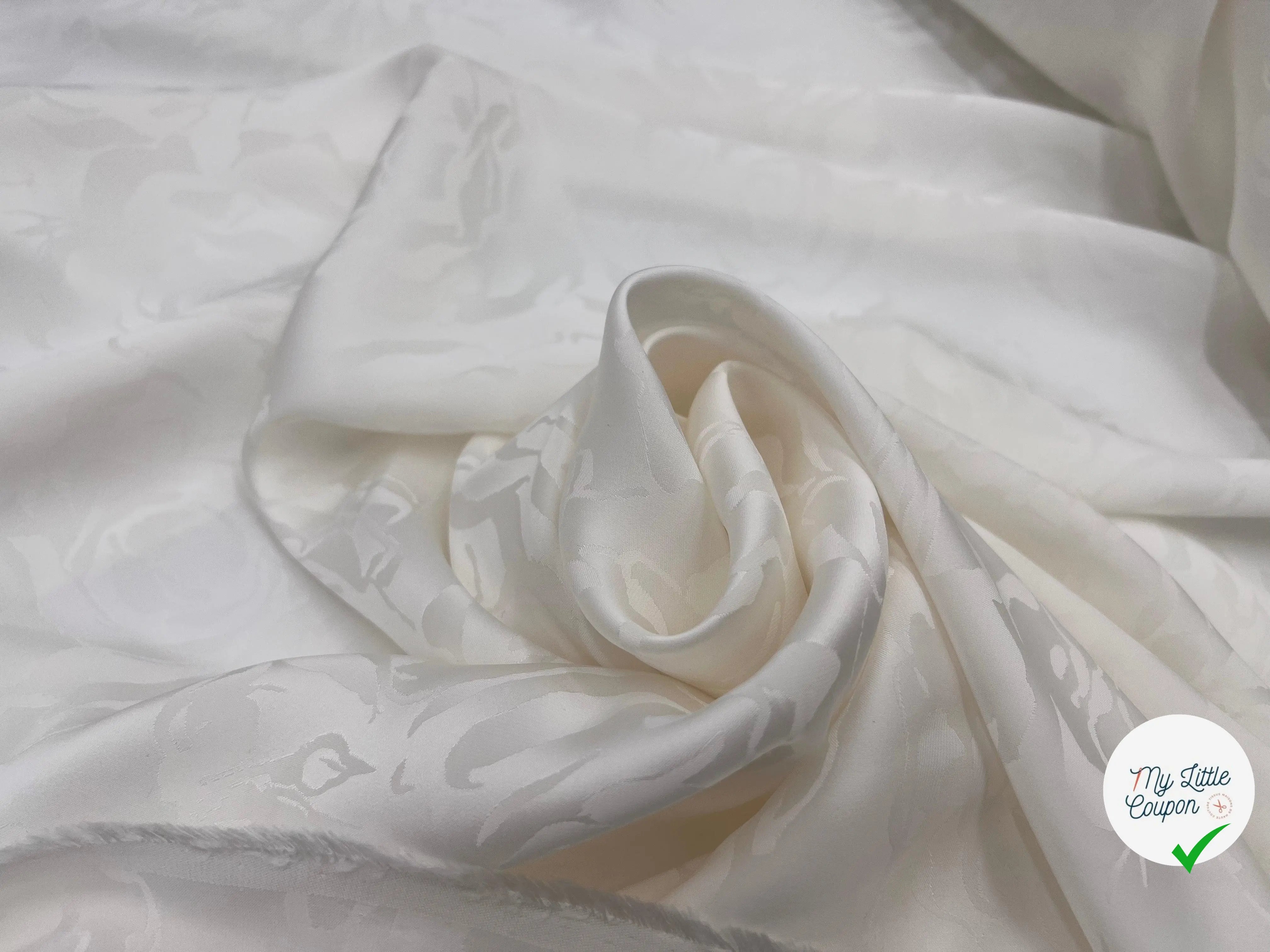 VISCOSE JACQUARD OFF WHITE - My Little Coupon - tissu - coudre