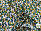 VISCOSE JOLIES FLEURS ÉMERAUDES FOND BEIGE - My Little Coupon - tissu - coudre