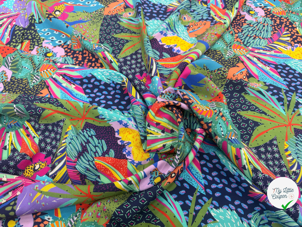 VISCOSE JUNGLE MARINE MULTICO 140 CM - My Little Coupon