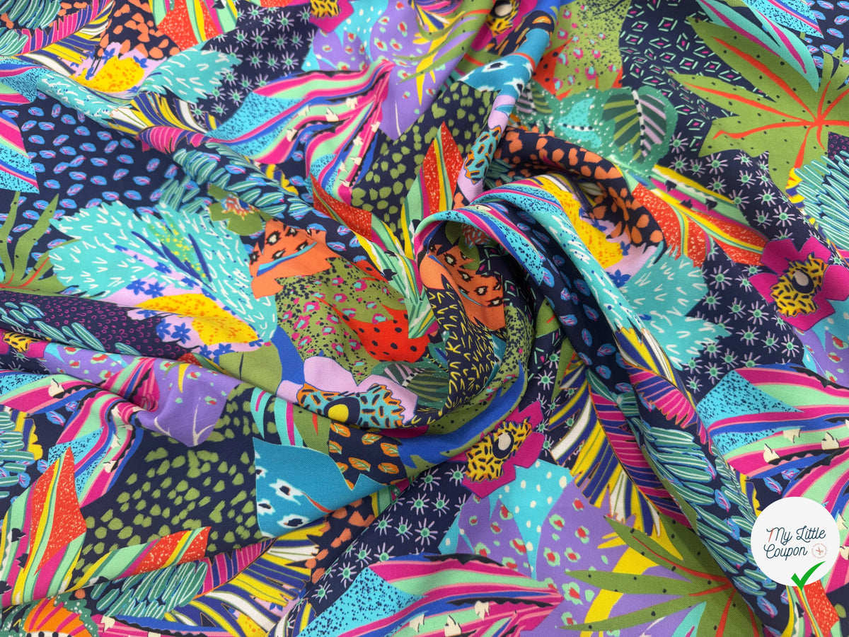 VISCOSE JUNGLE MARINE MULTICO 140 CM - My Little Coupon