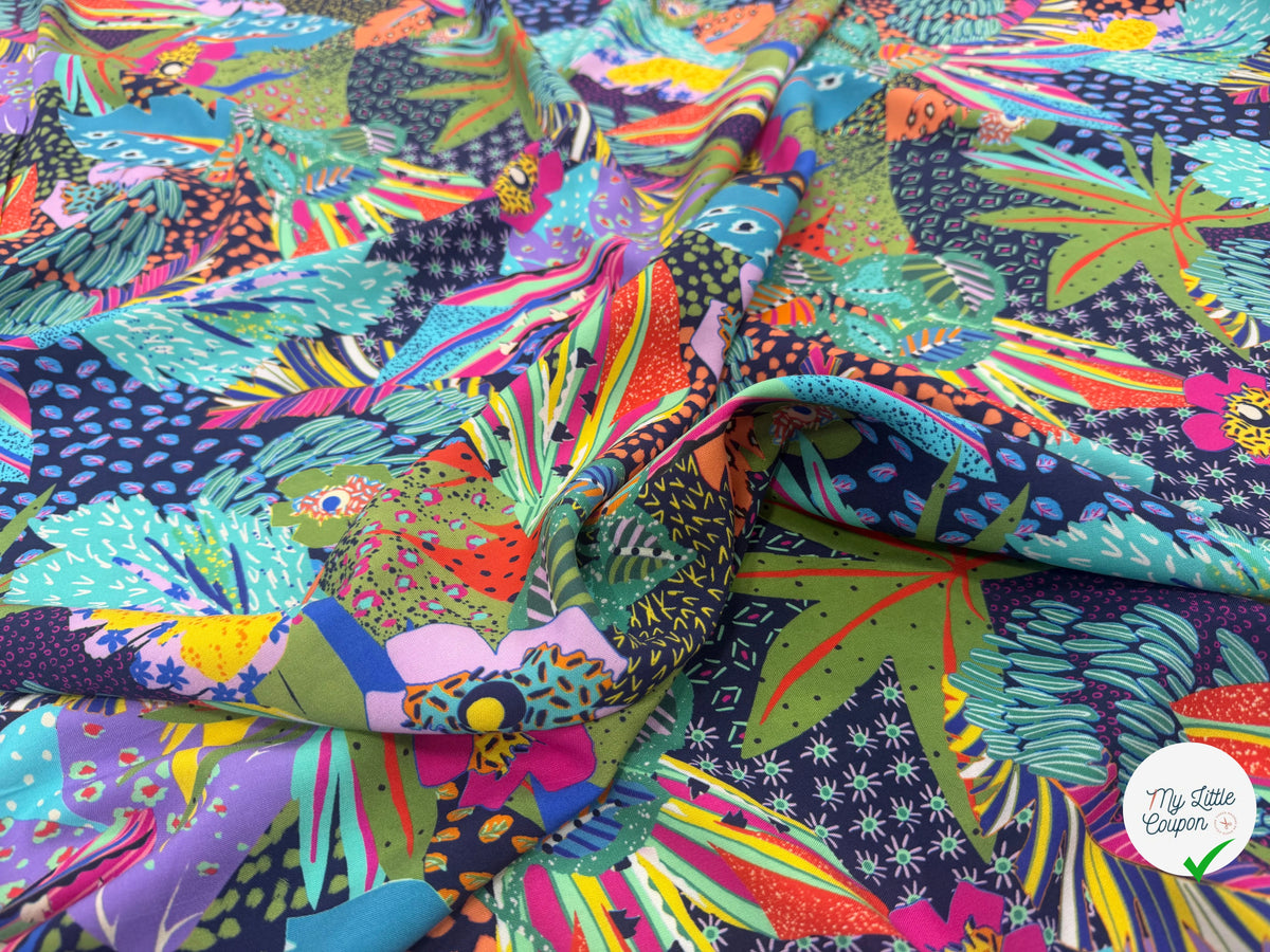 VISCOSE JUNGLE MARINE MULTICO 140 CM - My Little Coupon