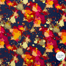 VISCOSE LIN CHAINE ET TRAME ABSTRAIT BLEU MARINE - My Little Coupon