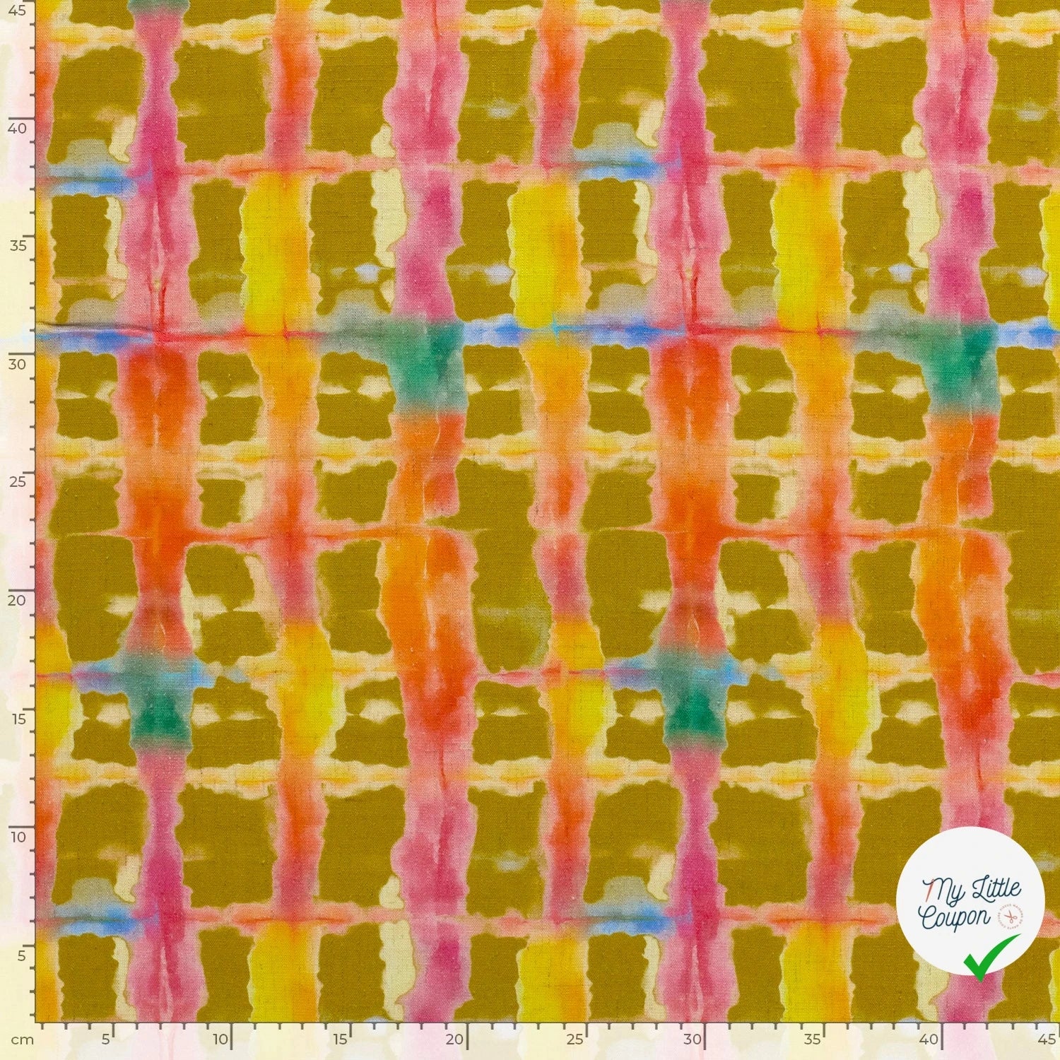 VISCOSE LIN CHAINE ET TRAME ABSTRAIT VERT CITRON - My Little Coupon